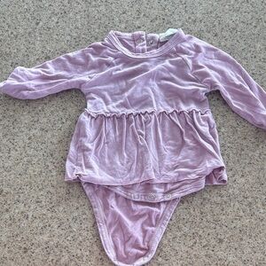 Spearmint Love Baby Girls' Long-Sleeve Lavender One-Piece Bodysuit with Peplum